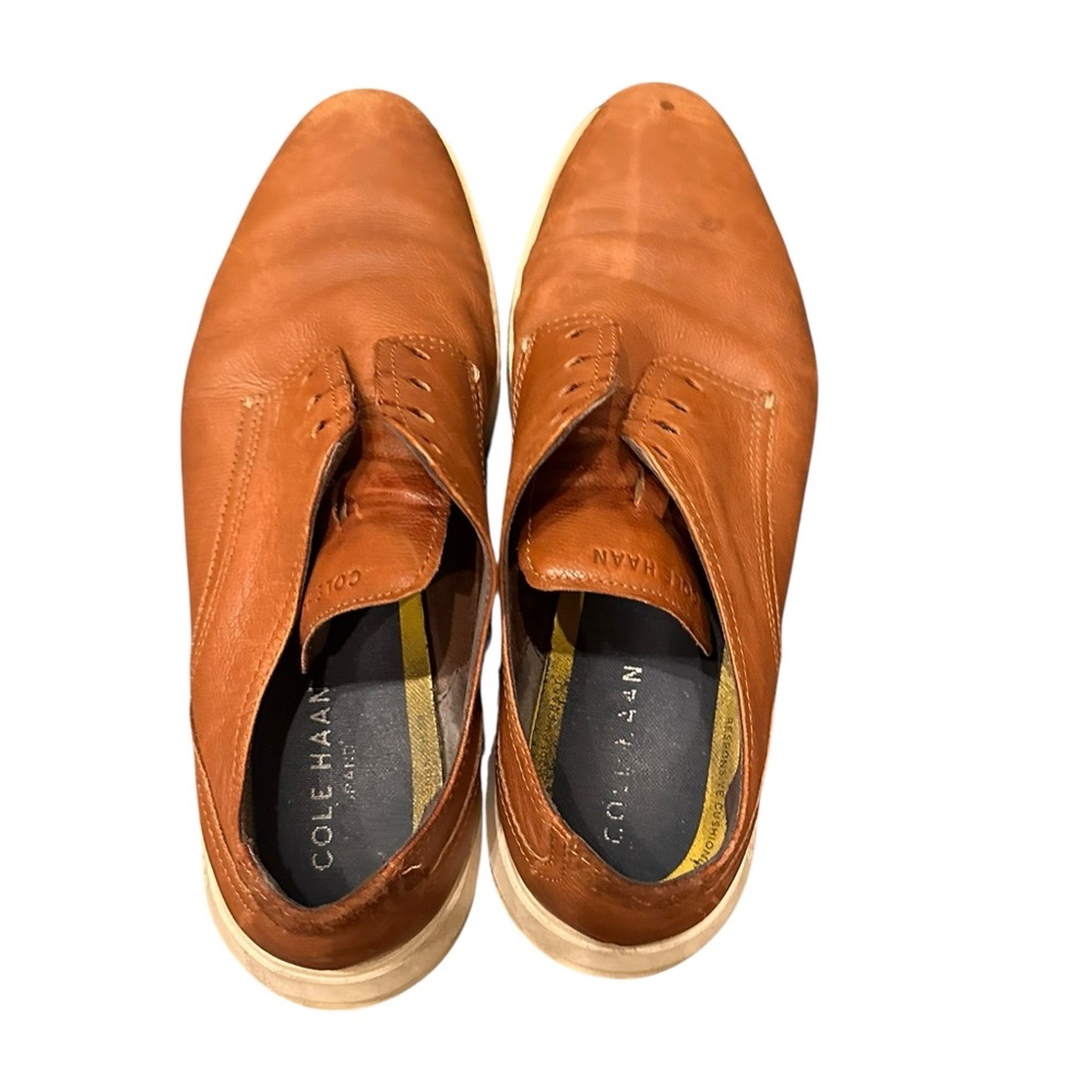 Cole Haan Men’s Size 13 Leather Oxford Shoes – Tan/Brown – Missing Laces - Picture 2 of 6